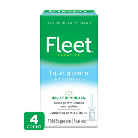 Fleet Liquid Glycerin Suppositories for Adult Constipation, 7.5 Ml, 4 Bottles