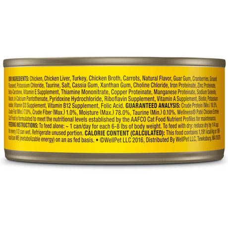 Wellness Complete Health Grain Free Canned Cat Food, Chicken Pate, 5.5 Ounces (Pack of 24)