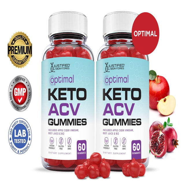 (2 Pack) Optimal Keto ACV Gummies 1000MG Dietary Supplement 120 Gummys