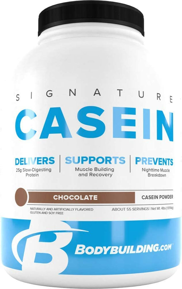 Bodybuilding Signature Casein Protein Powder | Chocolate Slow Release Micellar Casein | Rich in Amino Acid | 4Lbs, 55 Servings