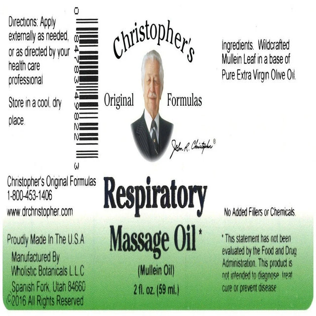 Dr. Christophers Original Formulas Heal Respiratory Massage Oil - 2 Oz