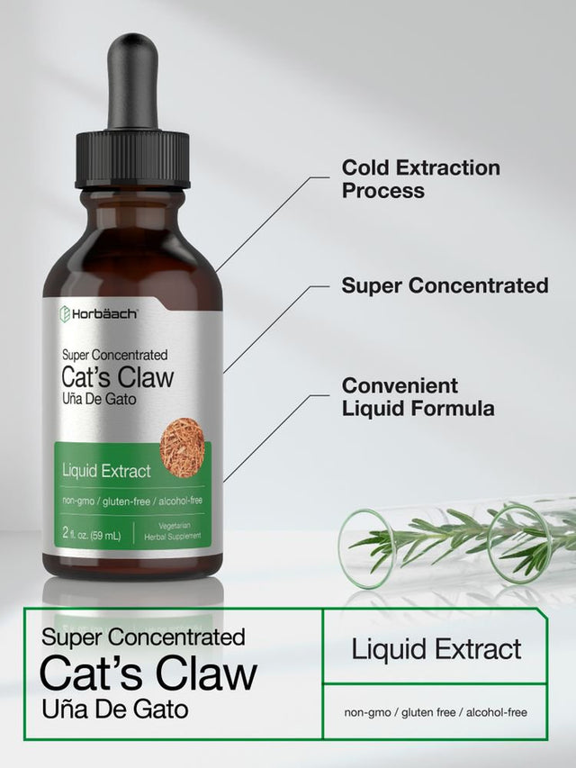 Cats Claw Liquid Extract | 2 Oz | Vegetarian & Alcohol Free | by Horbaach