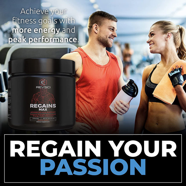 HGH Supplements for Men & Women - Regains MAX Natural Anabolic Muscle Builder for Men, Muscle Growth Building & Human Growth Hormone for Men, Muscle Recovery Post Workout Supplement, Powder - Mango