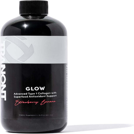 Tranont Glow Type 1 Collagen with Superfood Antioxidant Support 15 Fl Oz (Strawberry Banana)