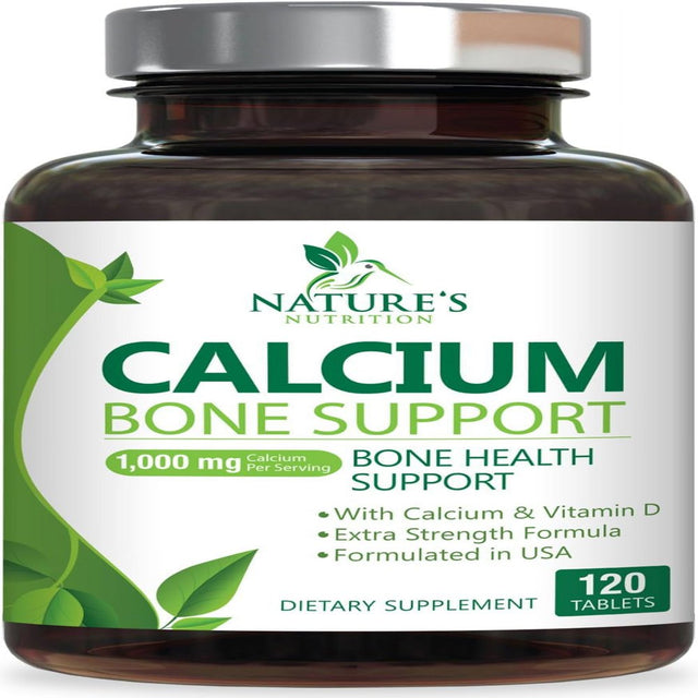 Bone Supplement with 1000 Mg Calcium, Magnesium, Boron, Zinc, Vitamin D3 and K - Dietary Supplements for Bone Strength with Calcium Citrate and MCHA - Non-Gmo, Gluten and Soy Free - 120 Capsules