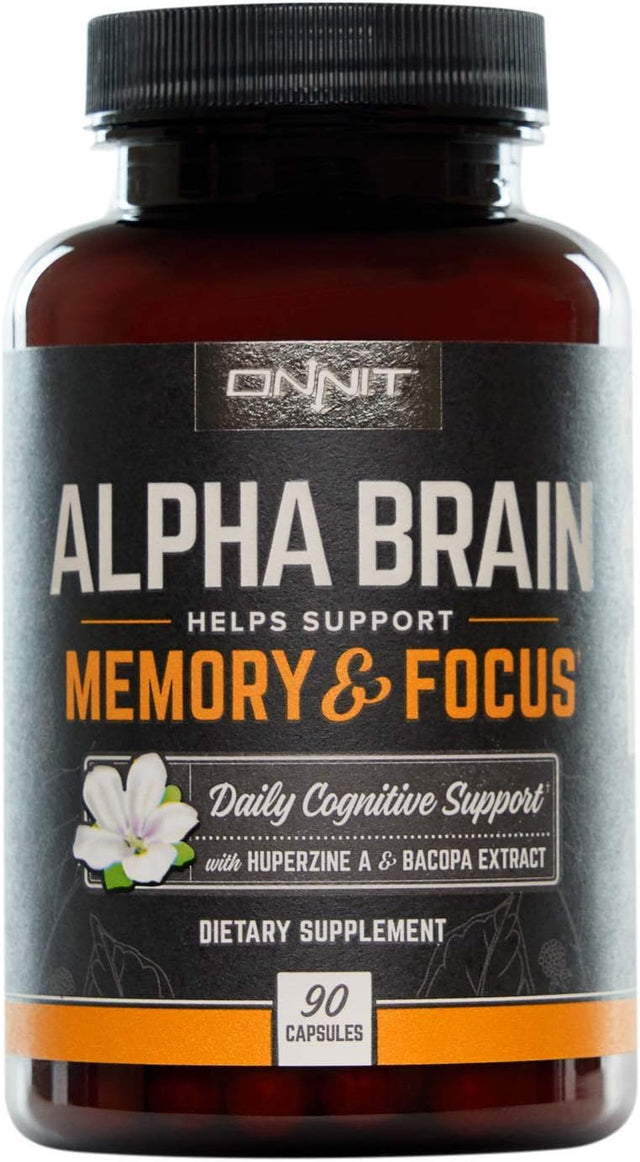 ONNIT Nootropic + Preworkout Stack - Alpha Brain (90Ct) + Total Nitric Oxide (Harvest Fruit)