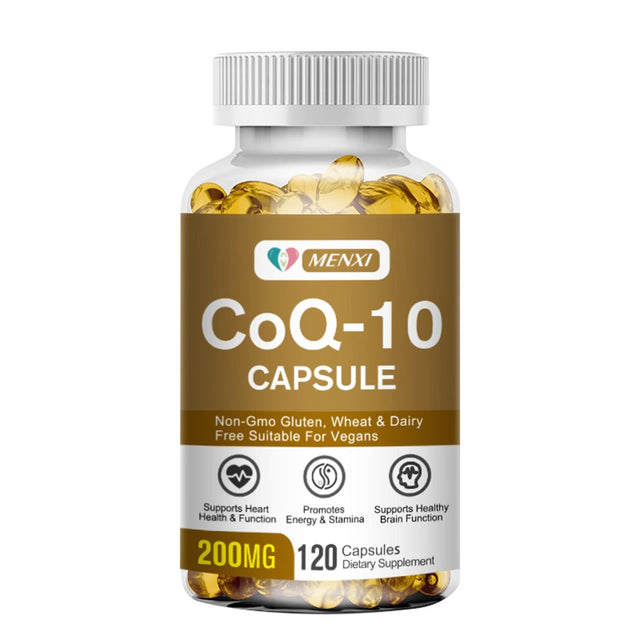 100% Natural Coenzyme Q10 200Mg Antioxidant Support for Heart, Brain, Immunity & Liver Support - 120 Capsules