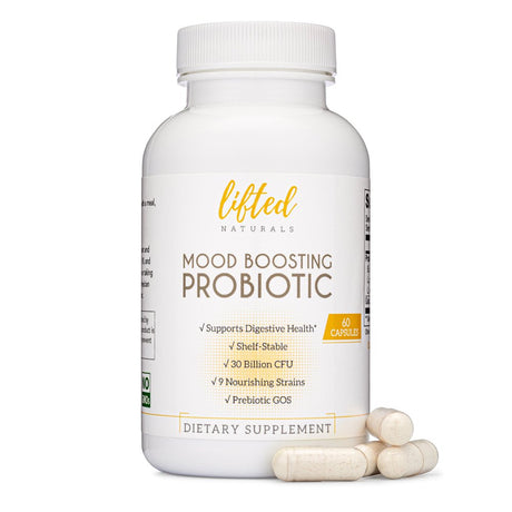 Lifted Naturals, Mood Boosting Probiotic, Prebiotics & Probiotics, 60 Day Supply