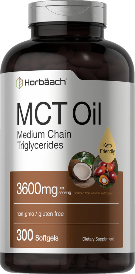 Keto MCT Oil | 3600 Mg | 300 Softgels | Coconut Oil Pills | by Horbaach