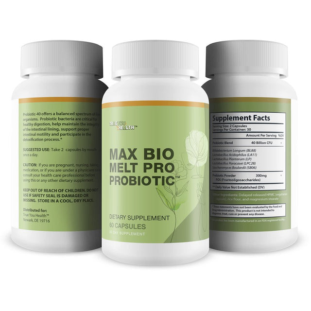 Max Bio Melt Pro Probiotic - Reduce Gut Bloat & Support Improved Gut Health with Premium Probiotics - Formulated to Help Cleanse Your Bowel & Gut to Reduce Size & Support Immune Health