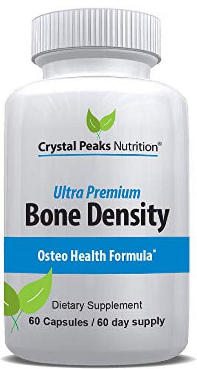 Calcium Carbonate with Vitamin K2 and D3 Cholecalciferol Supplement - Promotes Bone Density, Strength and Health - Crystal Peaks Nutrition. 60 Capsules