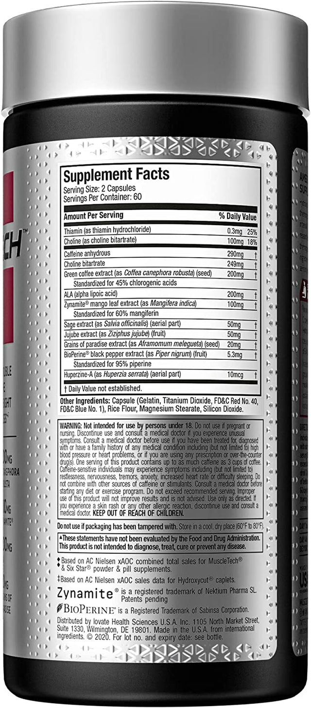 Weight Loss Pills for Women & Men Muscletech Hydroxycut Hardcore Super Elite Weight Loss Supplement Pills Energy Pills Metabolism Booster for Weight Loss Intense Focus + Sensory120 Pills