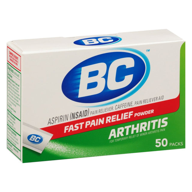 BC Powder Arthritis Pain Reliever, Aspirin Dissolve Packs, 50 Count Powder Packets