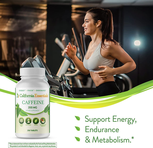 Energy plus Focus 200Mg Caffeine Supplement, 250 Tablets. Boosts Alertness, Endurance, and Mental Clarity for Athletes at the Gym or Sports. Aids Metabolism, Weight Management, and Pre-Workout Energy.