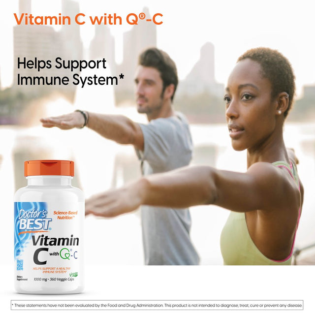 Doctor'S Best Vitamin C with Quali-C 1000 Mg, Non-Gmo, Vegan, Gluten Free, Soy Free, Sourced from Scotland, 360 Veggie Caps