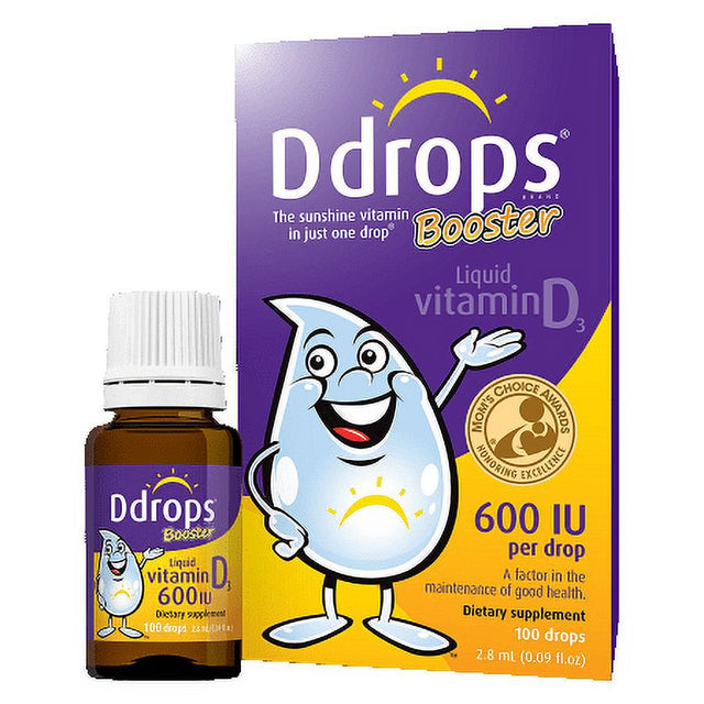 Kids Ddrops® Booster Liquid Vitamin D3 Drops, 600 IU per Drop, 0.09 Fl Oz