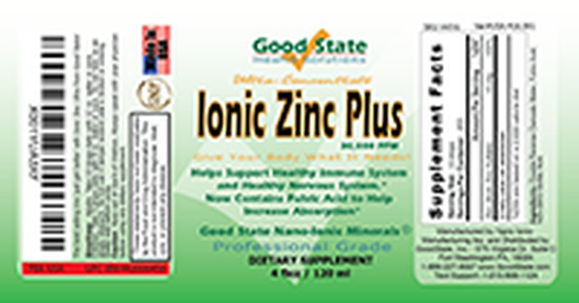 Good State Liquid Ionic Zinc plus - Ultra Concentrate (10 Drops Equal 15 Mg - 200 Servings per Bottle) …