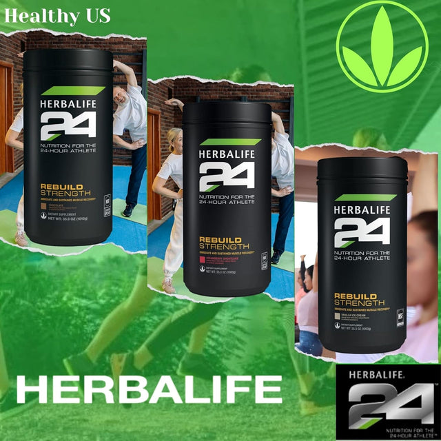 HERBALIFE24 Rebuild Strength: Vanilla Ice Cream (1000 G), Nutrition for the 24-Hour Athlete, Rebuild Lean Muscle, Support Immune Function, Natural Flavor, No Artificial Sweetener, 1000G