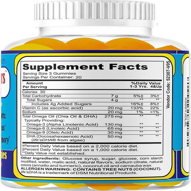 Brain Booster Supplement Focus Gummies for Kids & Teens Brain Support Gummy 60 Gummies