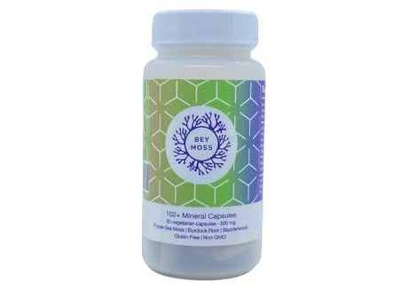 Bey Moss 102+ Mineral Purple Sea Moss Capsules - Potent Herbal Blend for Holistic Health and Vitality - Organic Sea Moss - Natural Supplements - Purple Pill (60 Count)