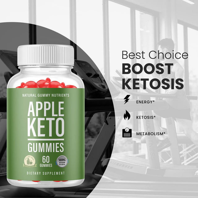 (2 Pack) Apple Keto Gummies - Supplement for Weight Loss - Energy & Focus Boosting Dietary Supplements for Weight Management & Metabolism - Fat Burn - 120 Gummies