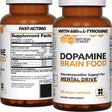 NATURAL STACKS Dopamine Focus Supplement & Memory Supplement for Brain W/L-Tyrosine - Promotes Mental Drive, Clarity & Focus - Natural Dopamine Supplement - Supports Mental Energy, 60 Capsules