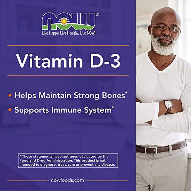 NOW Foods Supplements, Vitamin D-3 5,000 IU, High Potency, Structural Support*, 240 Softgels