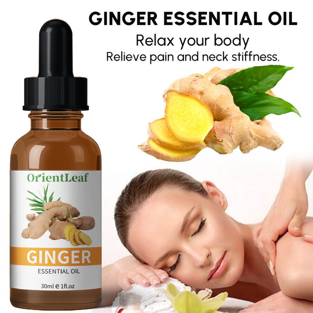 Orientleaf Ginger Massage Oil, Lymphatic Detox Ginger Oil, Belly Drainage Ginger Oil, Slimming Tummy Ginger Oil, Essential Oil for Lymphatic Drainage, Swelling, Massage Ginger Oil, Christmas Gift Kit