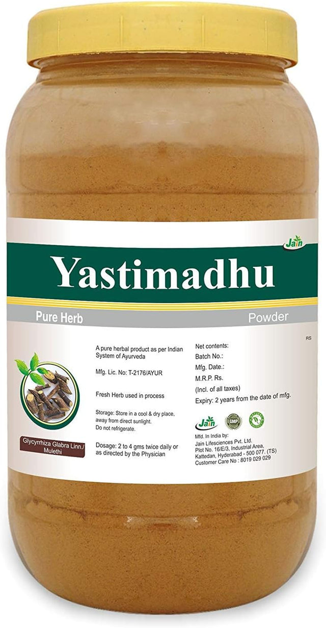 Jain'S Yastimadhu Powder 1 Kg - Indian Ayurveda'S Pure Natural Herbal Supplement Powder