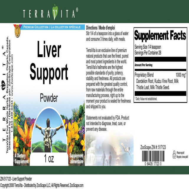 Terravita Liver Support Powder, (1 Oz, 1-Pack, Zin: 517123)