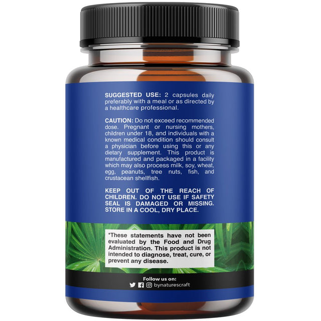 Saw Palmetto for Men with Beta Sitosterol - Saw Palmetto Extract Prostate Health Supplement for Men for Bladder Control and Prostate Support - Thickening Hair Supplement for Hair Growth for Men