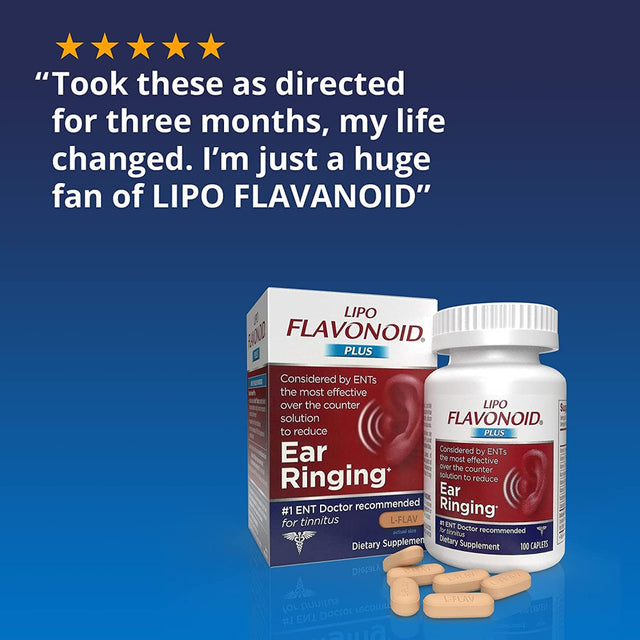 Lipo-Flavonoid plus Ear Health Supplement | 500 Caplets | #1 ENT Doctor Recommended for Ear Ringing | Most Effective over the Counter Tinnitus Treatment