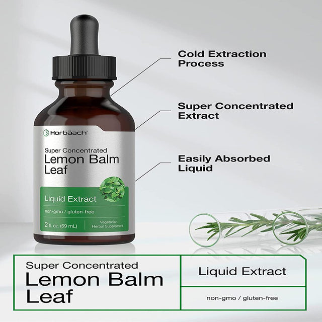 Lemon Balm Leaf Liquid Extract | 2 Oz | Vegetarian | by Horbaach