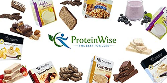 Proteinwise High Protein Bars, Peanut Butter, Gluten Free, Trans Fat Free, Low Carb, Low Calorie, Diet Healthy Snack, 7 Count