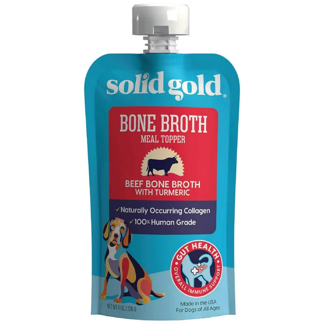 Solid Gold Bone Broth Meal Topper for Dogs, Grain-Free, Beef Flavor, 8 Oz