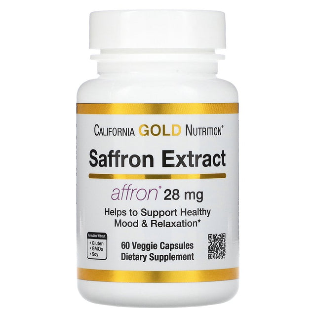 Saffron Extract with Affron, Premium Saffron (Crocus Sativus ) Extract Standardized to 3.5% Lepticrosalides, 28 Mg, 60 Veggie Capsules