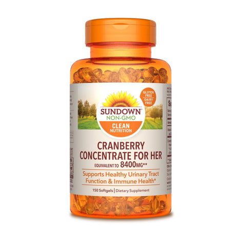 Sundown Cranberry Softgels, Cranberry Concentrate plus Vitamin D3, Supports Urinary Tract and Immune Health, 150 Softgels