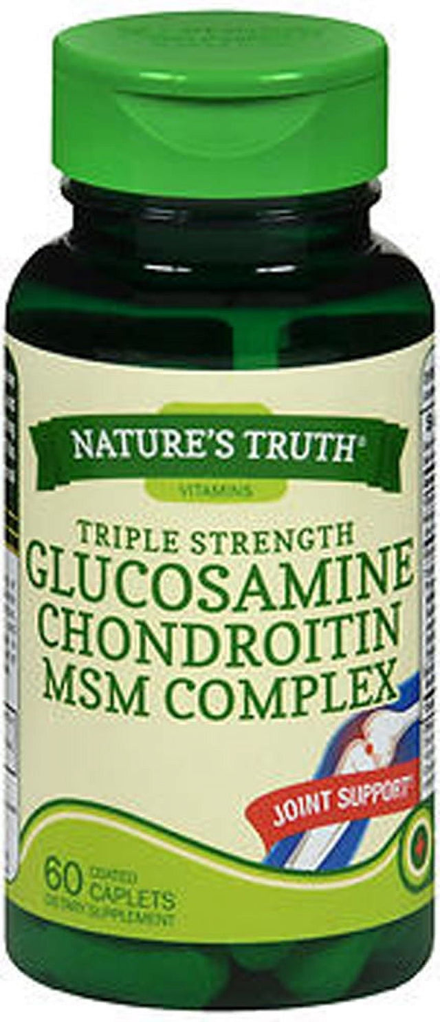 Glucosamine Chondroitin MSM Complex | 60 Caplets | Triple Strength Supplement for Joint Health | Non-Gmo, Gluten Free | by Nature'S Truth