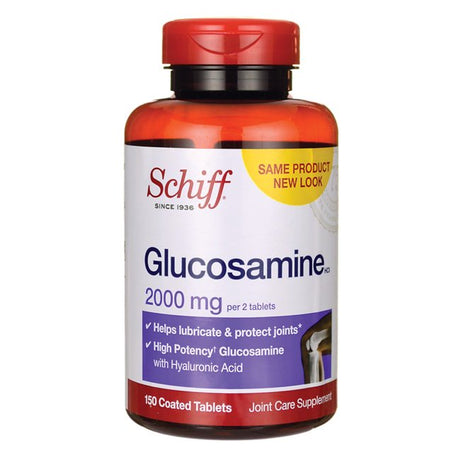 Schiff Glucosamine + Hyaluronic Acid Tablets, 2000 Mg. 150 Ct