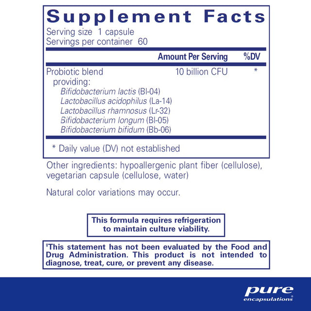 Pure Encapsulations Probiotic-5 | Dairy and Soy Free Probiotic Blend to Support Immune and Gastrointestinal Health | 60 Capsules