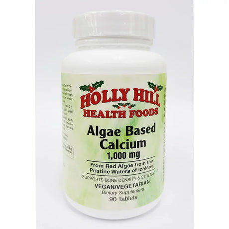 Holly Hill Health Foods Algae Based Calcium 1,000 Mg, Icelandic Vegan Red Algae, 180 Tablets