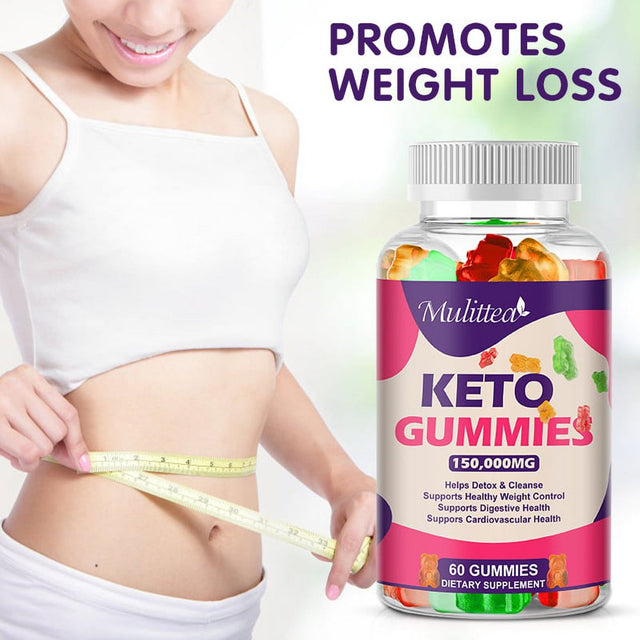 Mulittea Keto Gummies 150,000Mg Diet Supplement Slimming Bear Gummy,60 Count