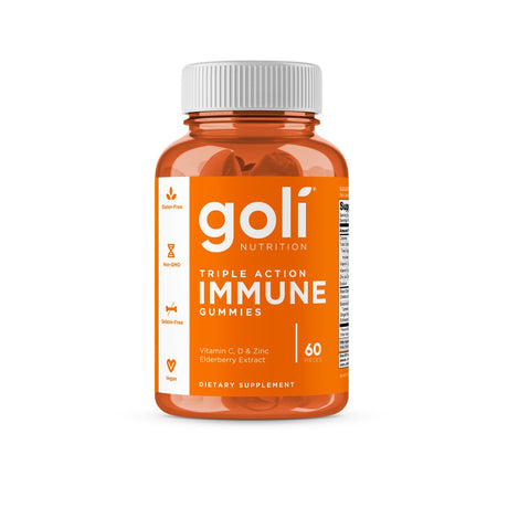 Goli Nutrition Triple Action Immune Gummies for Immune Support, 60 Count, Unisex