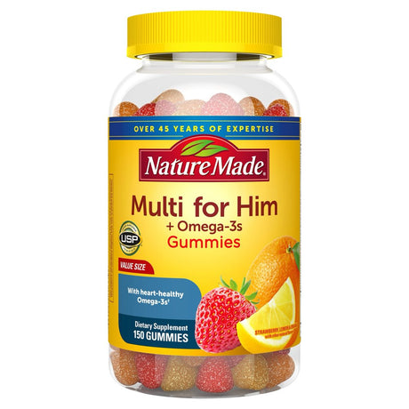 Nature Made Men'S Multivitamin + Omega-3 Gummies, 150 Count