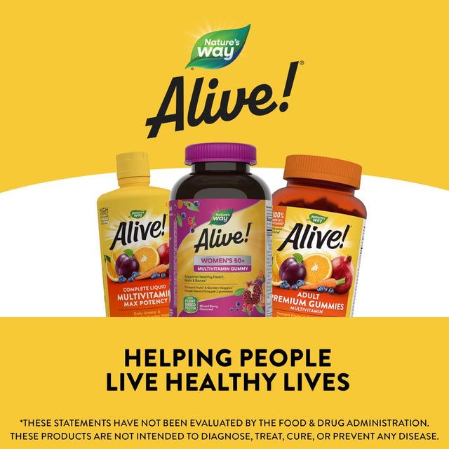 Nature'S Way Alive! Women'S 50+ Daily Gummy Multivitamin, B-Vitamins, Mixed Berry Flavored, 130 Ct