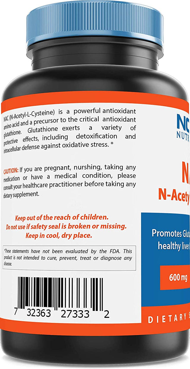 Nova Nutritions N-Acetyl L-Cysteine (NAC) 600Mg - 250 Capsules (Non-Gmo & Gluten Free)