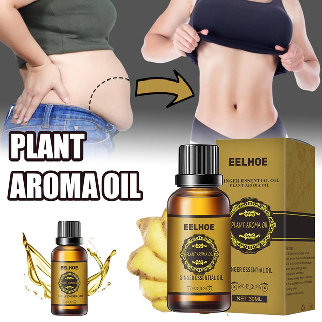 Ginger Essential Oil,Firming Slimming Massage Belly Drainage Ginger Oil,Herbal Lymphatic Drainage Plant Aroma Oil,Relieve Muscle Soreness,30Ml