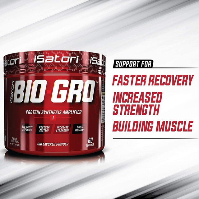 Isatori Bio-Gro Protein Synthesis Amplifier - Unflavored (60 Servings) Amino-Gro BCAA Powder - Frosted Lemonade (30 Servings)