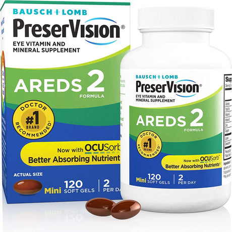 Preservision AREDS 2 Eye Vitamin & Mineral Supplement, Contains Lutein, Vitamin C, Zeaxanthin, Zinc & Vitamin E, 120 Softgels (Packaging May Vary)