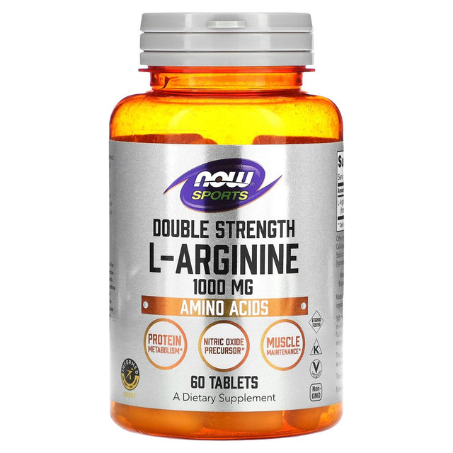 NOW Foods - NOW Sports L-Arginine Amino Acids Double Strength 1000 Mg. - 60 Tablets